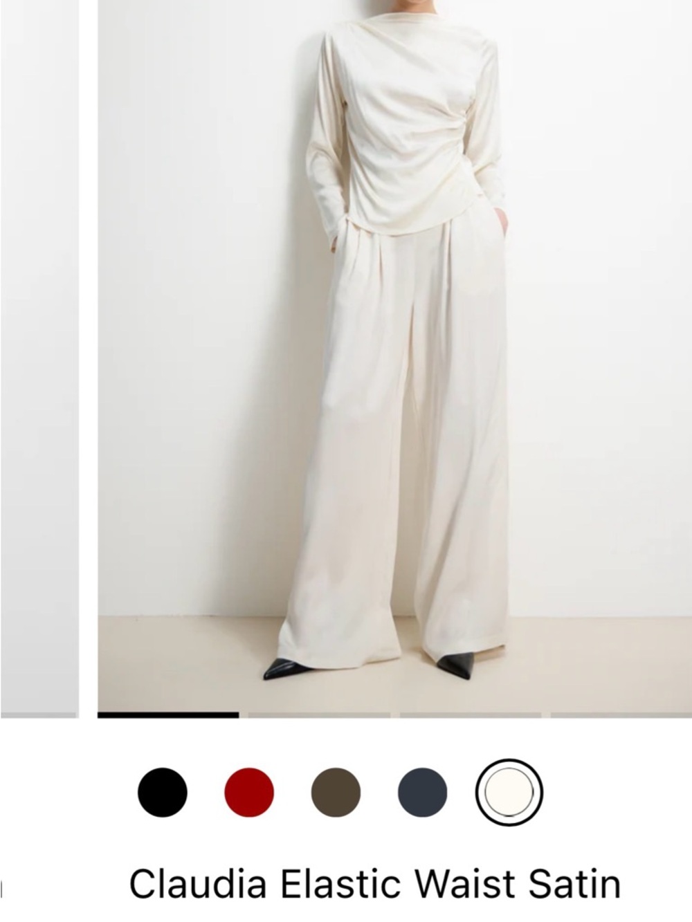 Jaki London Claudia Cream pin stripe Wide-Leg viscose Italy - Picture 3 of 10